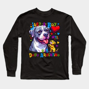 How a Boy and His Dogo Argentino Became Best Friends Long Sleeve T-Shirt